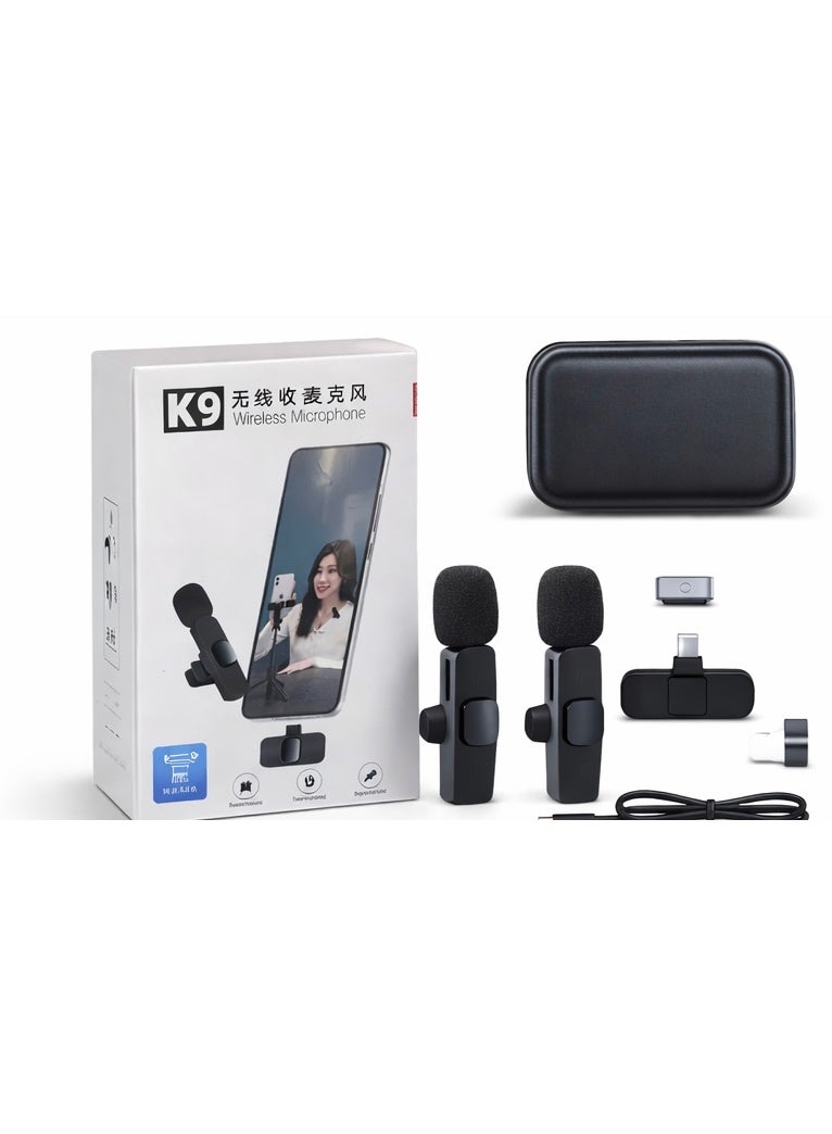 K9 Wireless Lavalier Microphone for Type-C Smartphones – Dual Mic, 20m Range, Plug & Play, Noise Reduction, Rechargeable – Ideal for Vlog, Live Streaming & Interviews - Image 3